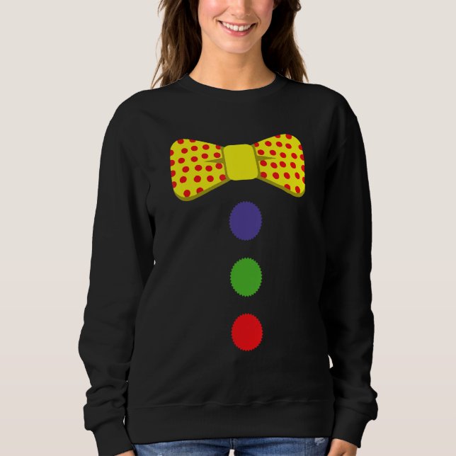 Sudadera Traje de corbata de payaso Circo Arcoíris Hallowee (Anverso)