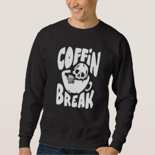 Sudadera Traje de Halloween Perezoso de Ataúd Roto Esquelet