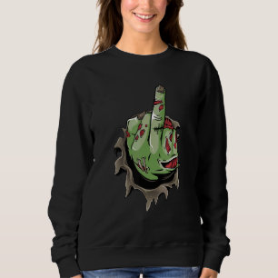 Sudadera Traje de manos con dedo medio de esqueleto zombie 