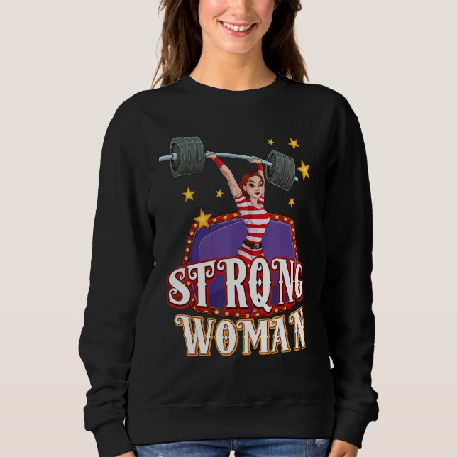 Sudadera Traje de mujer fuerte personal de circo Carnaval   (Anverso)