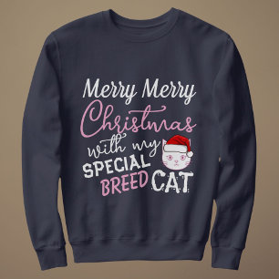 Sudadera Traje de Navidad Alegre Fiesta Gato Mascota Person