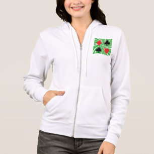 Sudadera Trajes de Cartas Retro Vibrante Rojo y Negro