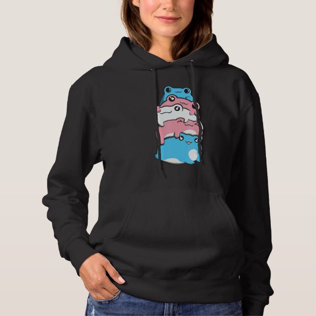 Sudadera Transgender Pride Frog Pile Transgender Flag Cotta (Anverso)