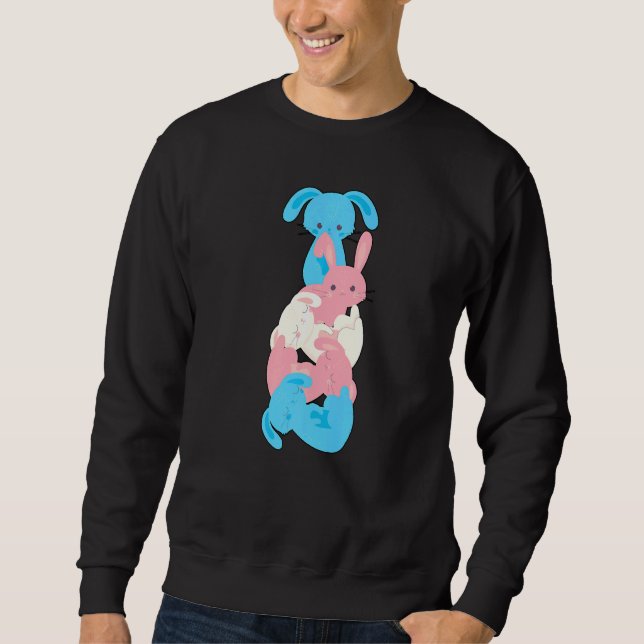 Sudadera Transgénero transgénero de conejo transgénero (Anverso)