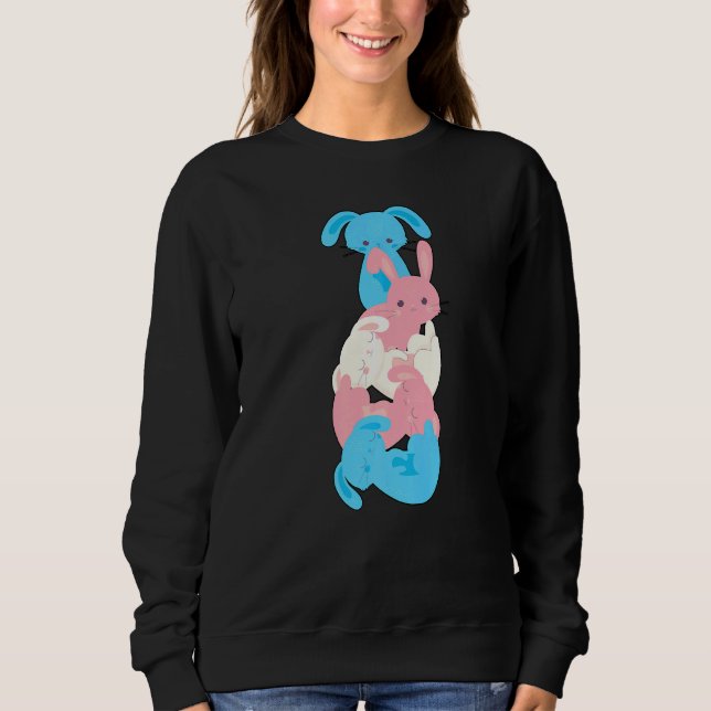 Sudadera Transgénero transgénero de conejo transgénero (Anverso)