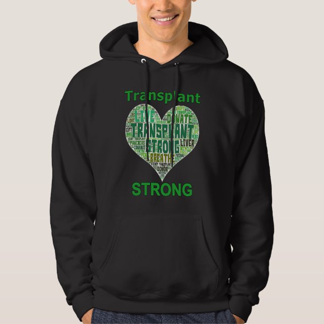 Sudadera Transplant Strong Heart Word Lung Kidney Heart Liv (Anverso)