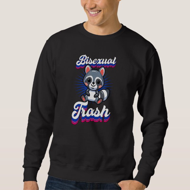 Sudadera Trash bisexual Cute Raccoon Chiste del Orgullo Bis (Anverso)