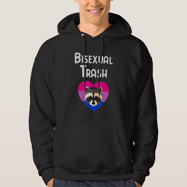 Sudadera Trash bisexual Panda Corazón Gay Bi Orgullo Cosas  (Anverso)