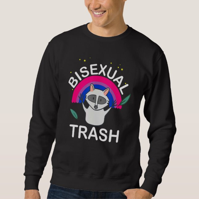 Sudadera Trash bisexual Panda Rainbow Gay Bi Pride Cosas Lg (Anverso)