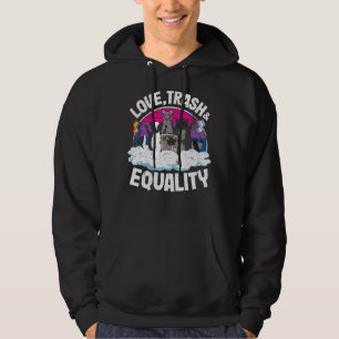 Sudadera Trash de amor e igualdad Opossum Raccoon Bisexual 