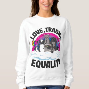 Sudadera Trash de amor e igualdad Opossum Raccoon Bisexual