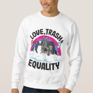 Sudadera Trash de amor e igualdad Opossum Raccoon Bisexual