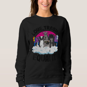 Sudadera Trash de amor e igualdad Opossum Raccoon Bisexual 