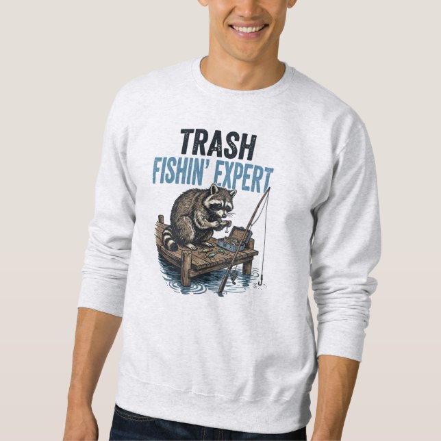 Sudadera Trash Fishin' Expert Raccoon (Anverso)