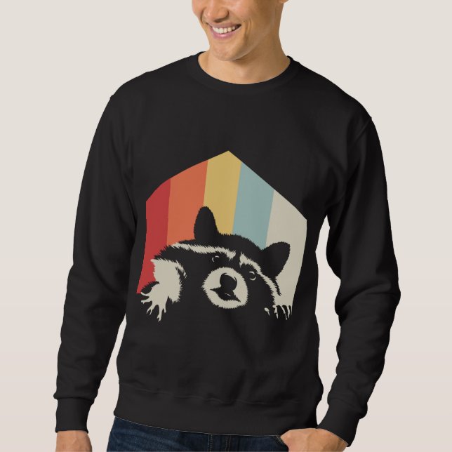 Sudadera Trash Panda Raccoon Animal Retro Racoon (Anverso)