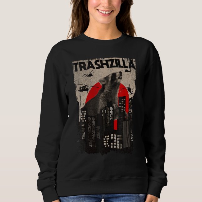 Sudadera Trashzilla, amo al mapache de la basura, mapache d (Anverso)