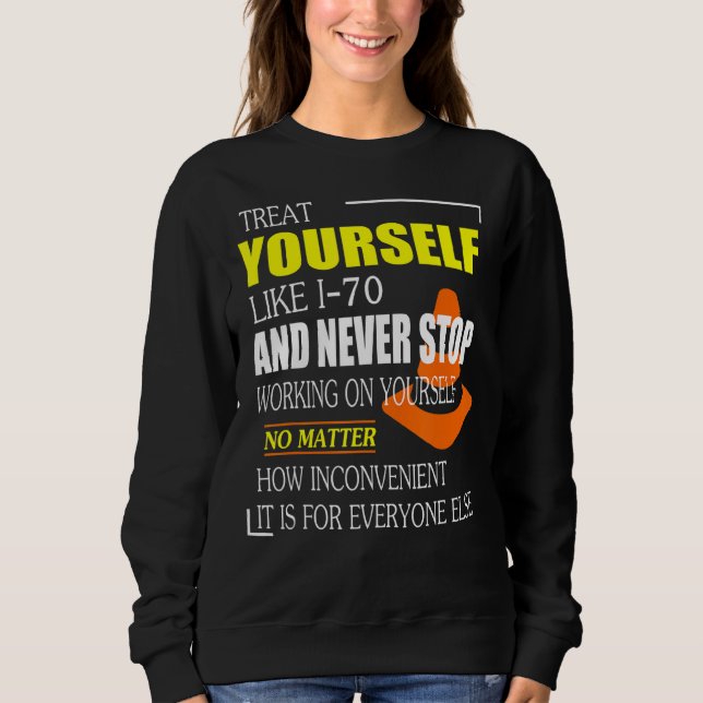 Sudadera Trátese Como Yo 70 Funny Interstate 70 Colu (Anverso)