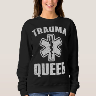 Sudadera Trauma Gracioso Arte Reina Para Mujeres Paramédica