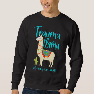 Sudadera Trauma Llama Alpaca Tu Herida Granja Animal Caméli