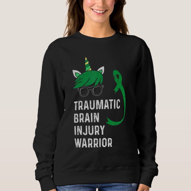 Sudadera Traumatic Brain Injury Survivor Unicorn TBI Warrio (Anverso)