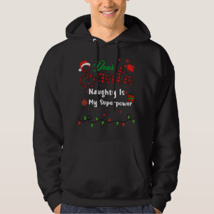 Sudadera Travieso es mi superpoder coincidente Navidad Quer