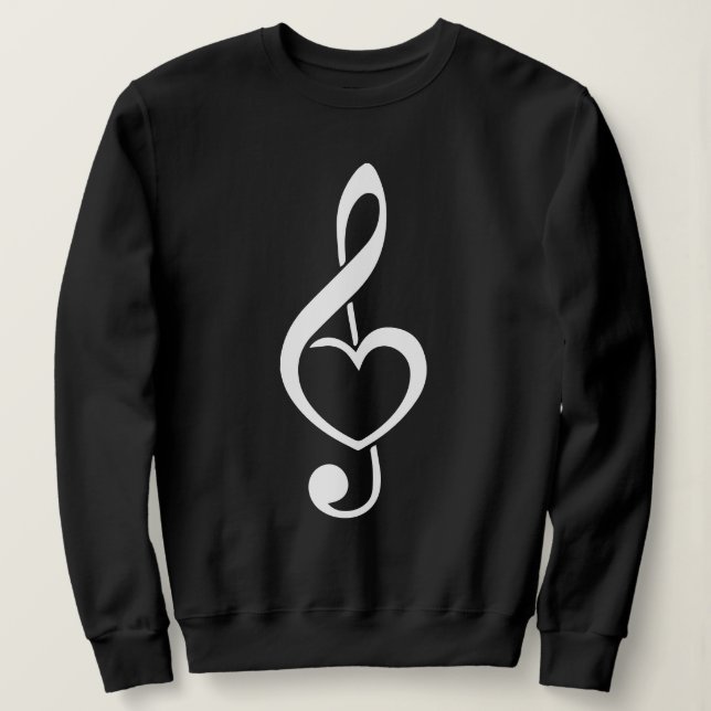Sudadera Treble Clef Heart Music Note (Anverso del diseño)