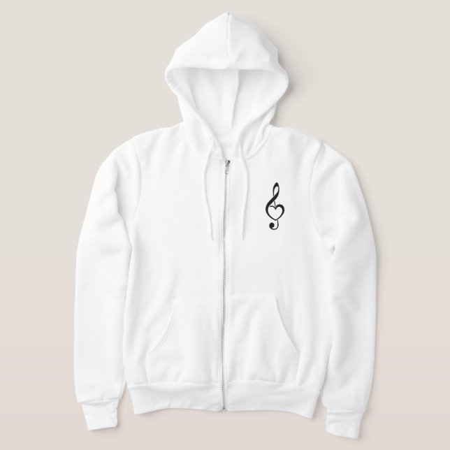 Sudadera Treble Clef Heart Music Note (Distribución)