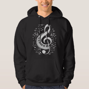 Sudadera Treble Clef Keyboard Classical Music Notes Pianist