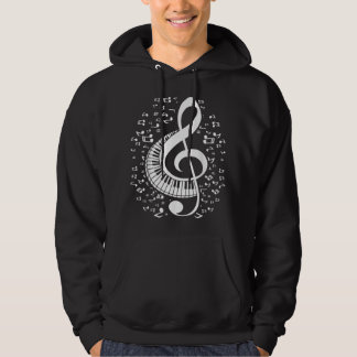 Sudadera Treble Clef Keyboard Classical Music Notes Pianist