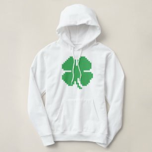 Sudadera Trébol afortunado de cuatro hojas del pixel de 8
