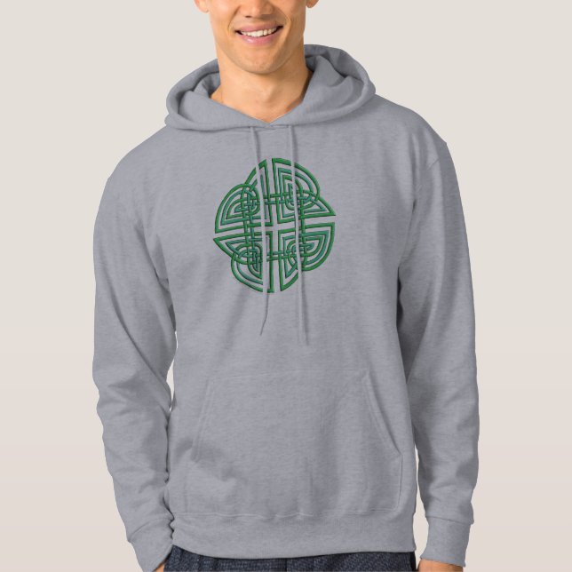 Sudadera Trébol de la hoja del Celtic cuatro en Knotwork (Anverso)