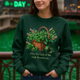 Sudadera Trébol irlandés vintage en cesta