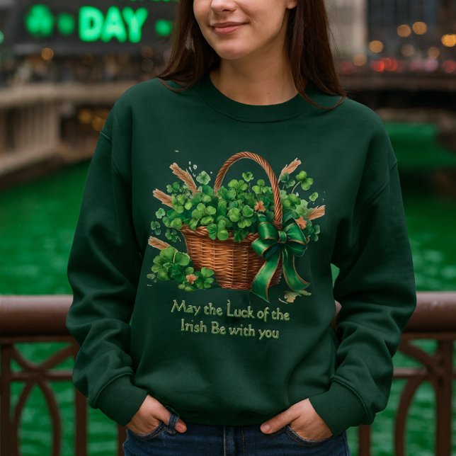 Sudadera Trébol irlandés vintage en cesta  (Subido por el creador)
