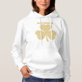 Sudadera Trébol Personalizado de Plaid de Cuadros Dorados d