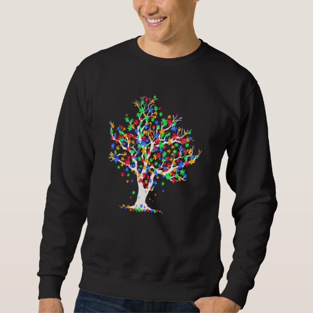 Sudadera Tree Of Life Autism Awareness Month ASD Supporter (Anverso)