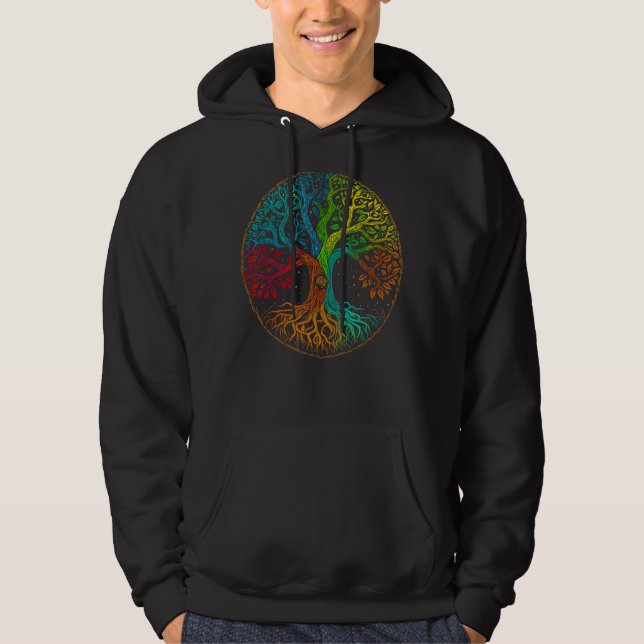 Sudadera Tree of Life Nature Art - Psychedelic Outdoor Rain (Anverso)
