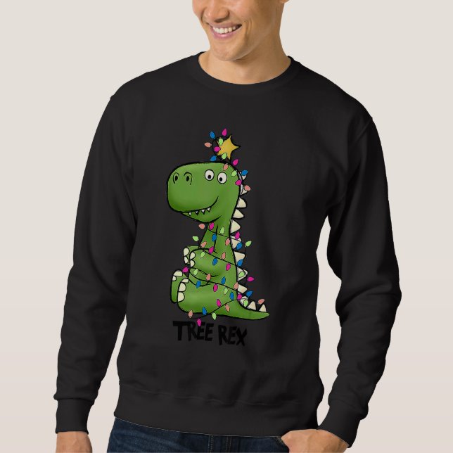 Sudadera Tree Rex Dinosaur Christmas Costume Xmas Tree Ligh (Anverso)