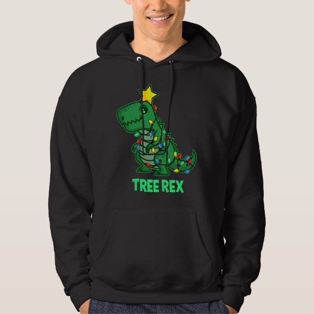Sudadera Tree Rex Funny Cute Retro Navidades Dino (Anverso)