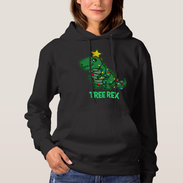 Sudadera Tree Rex Funny Cute Retro Navidades Dino (Anverso)