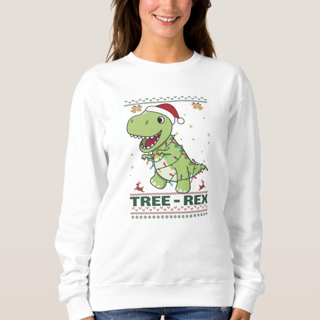 Sudadera Tree-Rex Funny Dinosaur Pun T-Rex (Anverso)