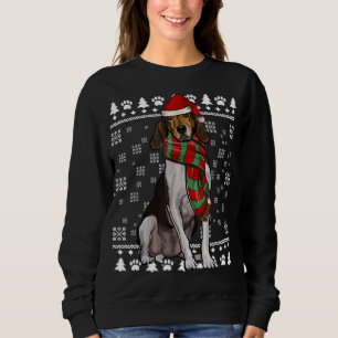 Sudadera Trek Walker Coonhound Dog Santa Hat Xmas Ugly C