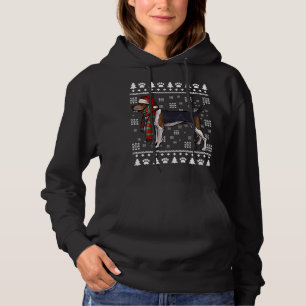Sudadera Trek Walker Coonhound Dog Santa Hat Xmas Ugly C