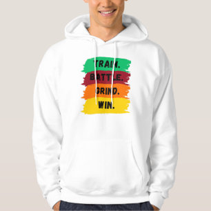 Sudadera Tren, Batalla, Grind, Gana eslogan motivacional