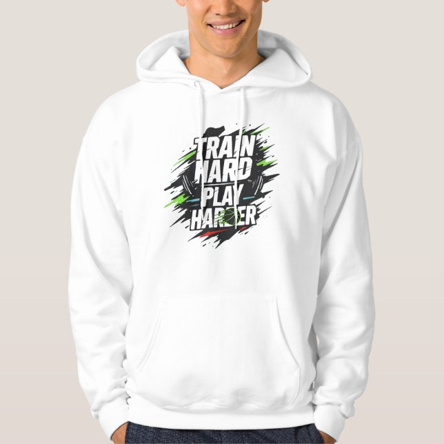 Sudadera Tren juego duro más duro básquet camiseta (Anverso)