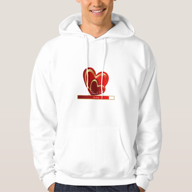 Sudadera Trending Love Loading Red Hearts Personalizado Boy (Anverso)