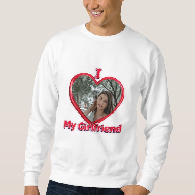 Sudadera Trendy I love my Girlfriend Red Heart Personalizad (Anverso)