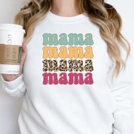 Sudadera Trendy Mama Sweatshirt Mom Shirt Leopard Print