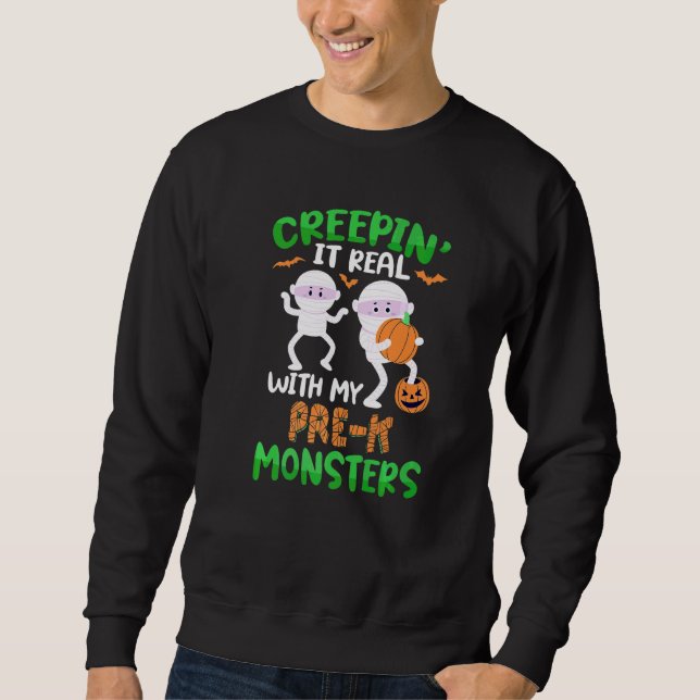 Sudadera Treparlo de verdad con mis monstruos de pre kínder (Anverso)