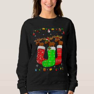 Sudadera Tres Alces Con Calcetines De Navidad Pijama De Nav