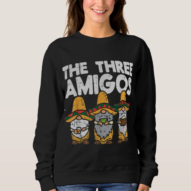 Sudadera Tres amigos nómadas mexicanos cutan cinco de mayo (Anverso)
